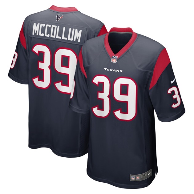 mens nike tristin mccollum navy houston texans game player jersey